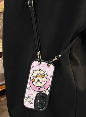 皮纹乌萨奇适用OPPOReno8T手机壳斜跨挂绳Reno7Z5G全包潮ins少女Reno8Z卡通图案F19Pro可爱保护壳