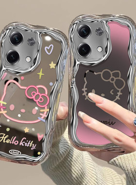 渐变凯蒂猫适用于小米14pro手机壳civi3小众高级感。红米note11pro保护套ins可爱少女turbo3时尚电镀mi12pro