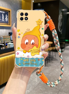 星星人适用OPPOF17斜跨手机壳F17Pro小众日韩高级A934G卡通可爱少女硅胶时尚男女F17个性手绳保护套