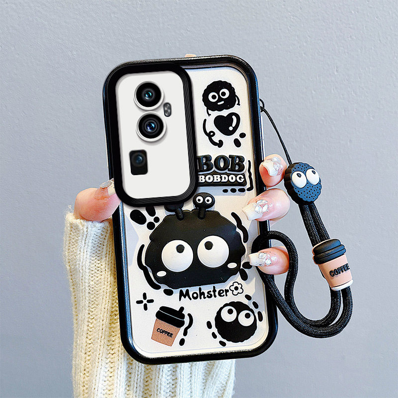 适用于OPPO Reno10手机壳时尚可爱女学生opop reno10保护套ins风搞怪PHW110个性立体公仔0ppo reno10卡通手绳