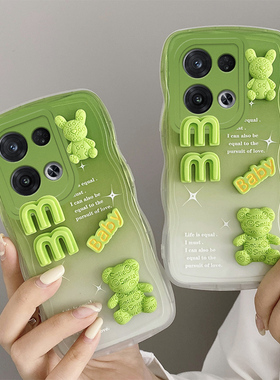 适用OPPO Reno8pro+手机壳潮女可爱PFZM10立体公仔opopreno8pro十硅胶时尚ren08pr0+简约渐变pfzmlo透明软壳