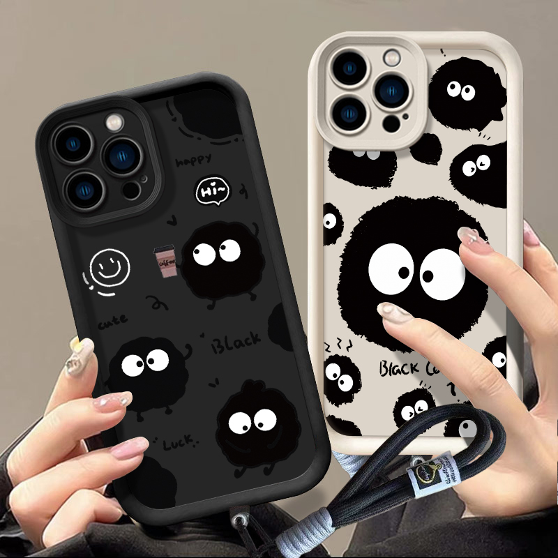 适用荣耀x50手机壳卡通煤球honor8x个性可爱女ry20pro日韩情侣。容耀x40i保护套magic6时尚潮牌9xpro外壳新款