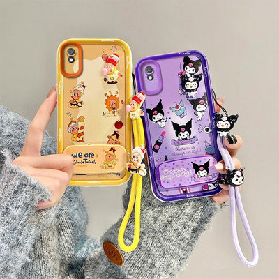 卡通可爱适用红米9i手机壳9a少女M2006C3LC手绳九a立体公仔redmi 9a潮流miui9i镜子支架hm红咪9A保护套磨砂潮