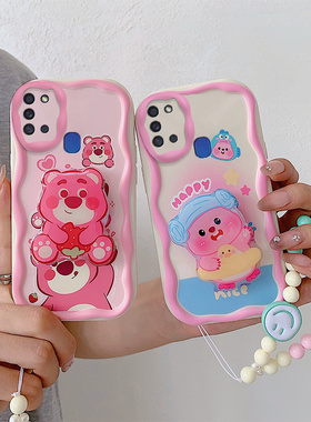适用于三星A20S手机壳卡通搞怪少女A205F小众可爱女生galaxy a21s保护套ins风日韩草莓熊SM-A217F硅胶sx a2os