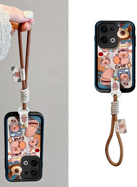 适用OPPOReno13手机壳卡皮巴拉opop Reno13F/reno13pro保护套男女皮纹remo13煤球情侣卡通oppireno13f可爱女