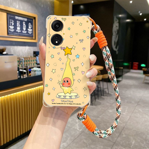 星星人适用OPPOA584G斜跨手机壳A784G小众日韩可爱少女卡通时尚男女手绳保护套硅胶A584G个性简约新款
