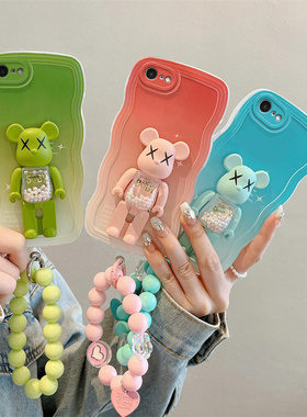 适用苹果7手机壳日韩搞怪少女iphone 8plus个性立体暴力熊pg7时尚可爱女生ihpone7plus保护套ins风高级感潮