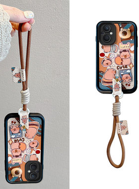 适用OPPOReno7Lite手机壳卡皮巴拉opopReno8Lite男女Reno8Z皮纹煤球oopo Reno7Z情侣卡通可爱女reon8z保护套