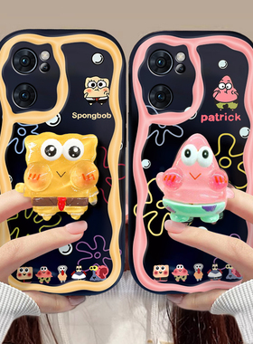 适用于OPPO RENO7手机壳日韩少女款opop reno7se个性海绵宝宝0pp0 ren07pro保护套ooppren07硅胶时尚学生oppi