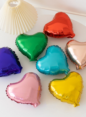5寸10寸心形彩色气球装饰女孩生日店铺氛围场景布置爱心气球装饰
