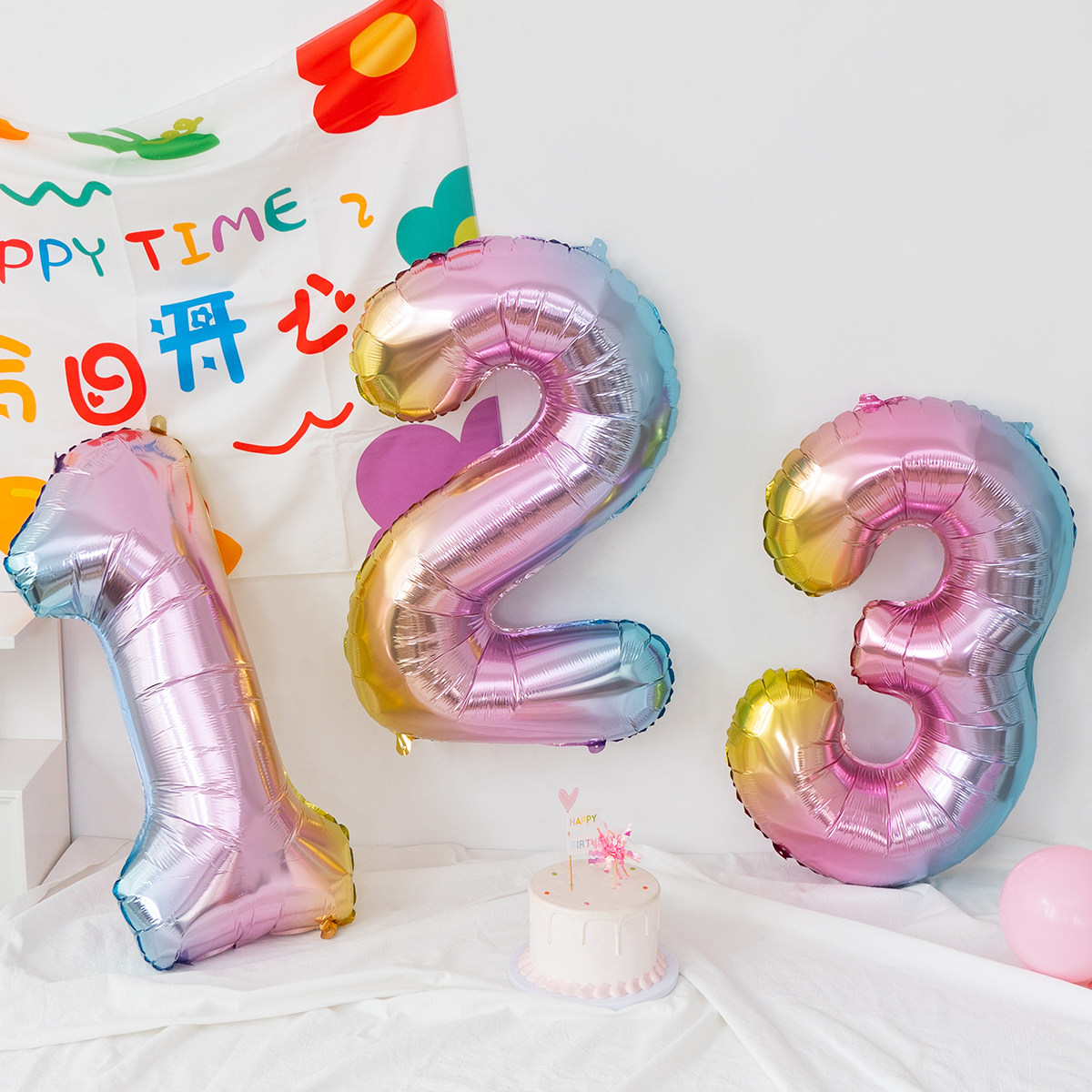 新款渐变彩虹数字气球宝宝生日男孩女孩周岁主题派对背景布置装饰,节庆用品/礼品,气球,淘宝优惠券,粉丝福利购,淘宝优惠卷