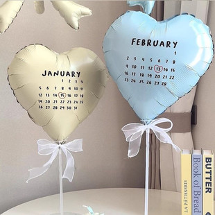 饰场景DIY道具拍照纪念日 爱心ins标记生日日历气球布置纪念日装