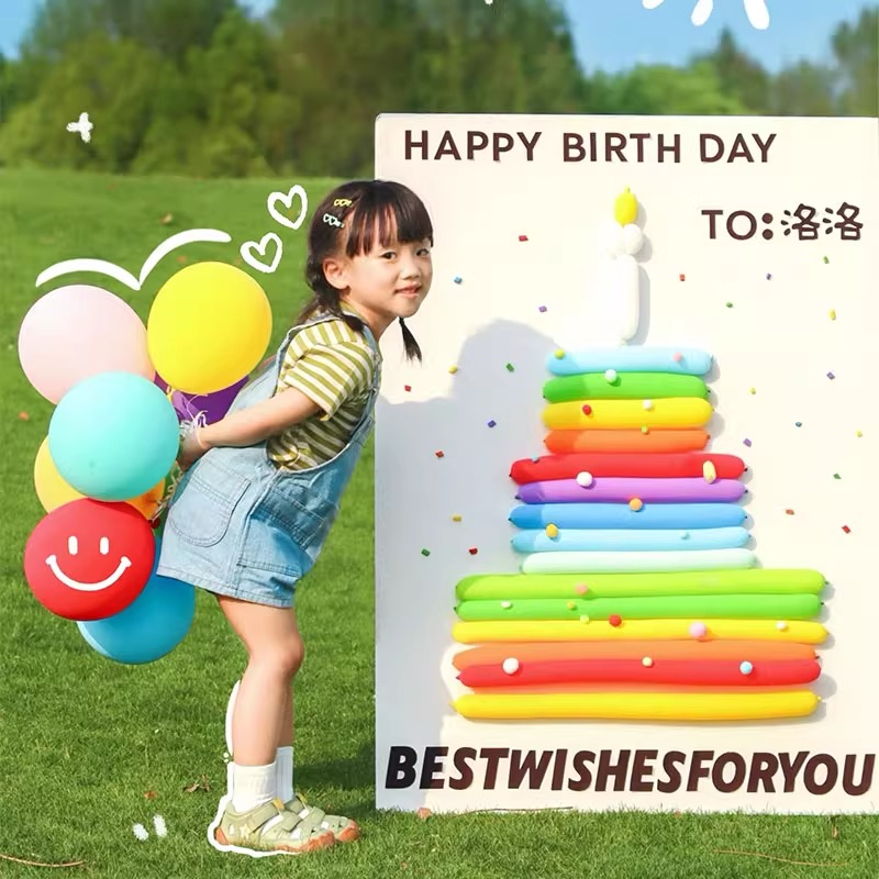 新款生日场景布置diy蛋糕模型kt板迎宾牌女孩过生日影楼拍照背景