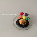 饰甜品台布置派对 韩国ins彩色字母生日蜡烛糖果色卡通可爱蛋糕装