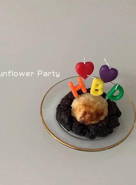 韩国ins彩色字母生日蜡烛糖果色卡通可爱蛋糕装饰甜品台布置派对