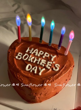 好看的彩虹色霓虹光蜡烛哦~生日蛋糕装饰彩色蜡烛派对装饰ins风