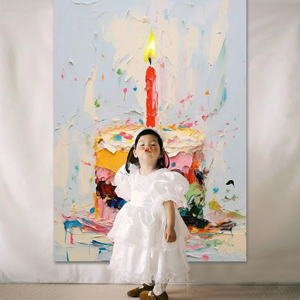 男孩女孩生日派对布置蛋糕挂布儿童背景墙场景装饰仪式氛围道具