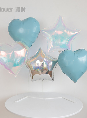 生日布置气球雏菊花朵爱心横杆桌飘男孩女孩周岁生日拍照装饰道具