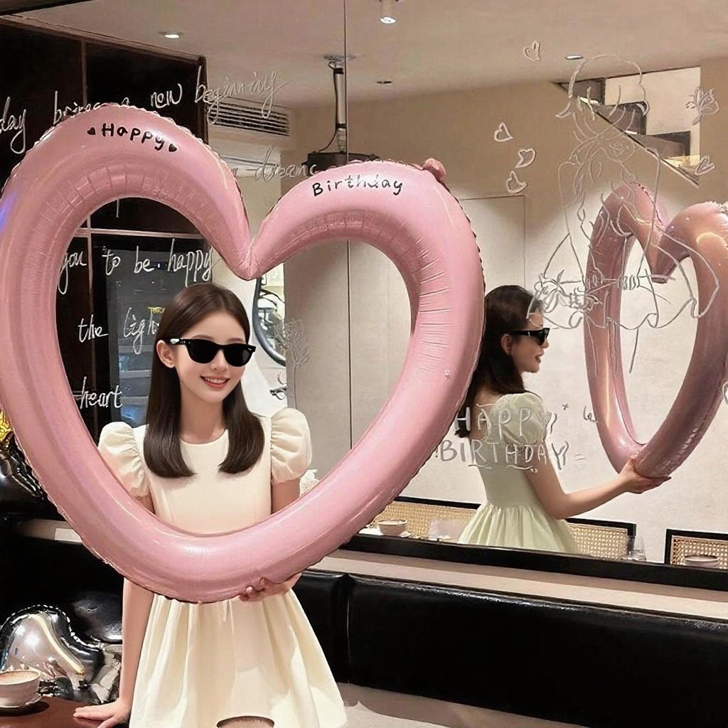 镂空大爱心相框铝膜气球