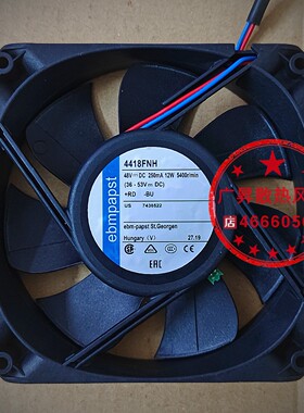 ebmpapst德国正品4418FNH 12025 48V 12W 变频器光伏逆变器风扇