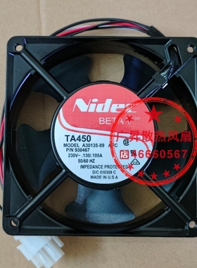 NIDEC 全新日本 TA450 A30135-89 930467 12038 AC230V交流风扇