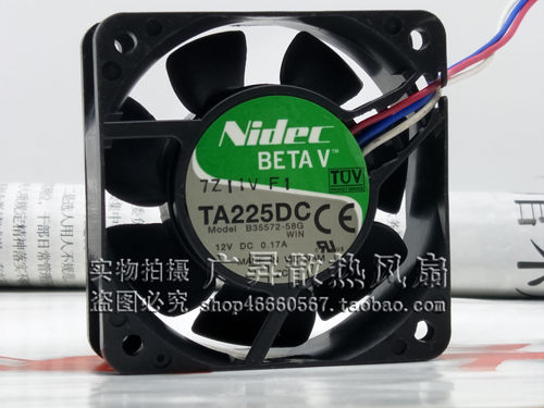 Nidec 6025 12V 0.17A 6cm电源机箱服务器风扇TA225DC B35572-58G