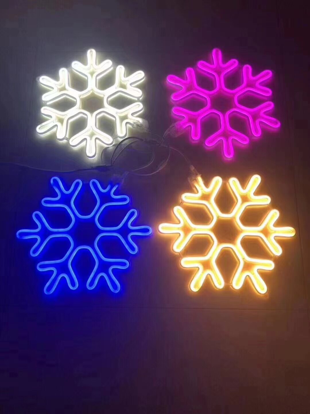 圣诞灯霓虹灯雪花灯流星雪花灯圣诞老人造型灯小鹿支架灯发光雪花