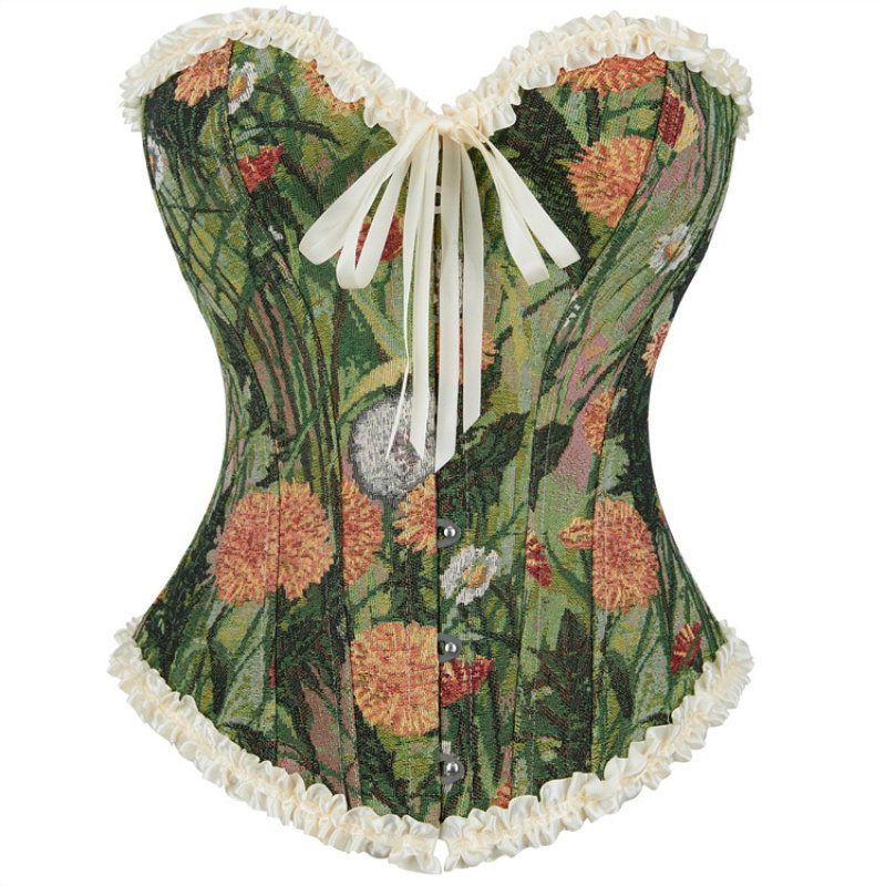 复古宫廷风莫奈油画风鱼骨胸衣外穿抹胸塑身束腰背心corset