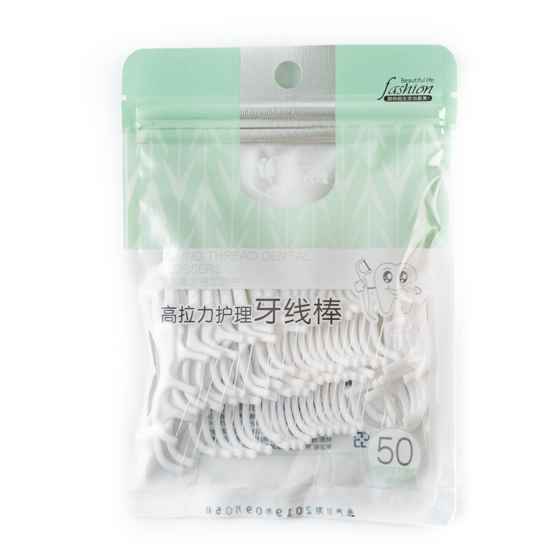 别样玫瑰高拉力100支白色牙线