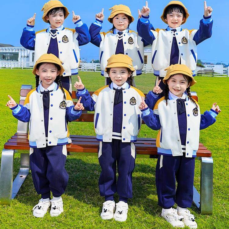 幼儿园园服春秋装学院风纯棉一年级儿童校服套装小学生班服三件套