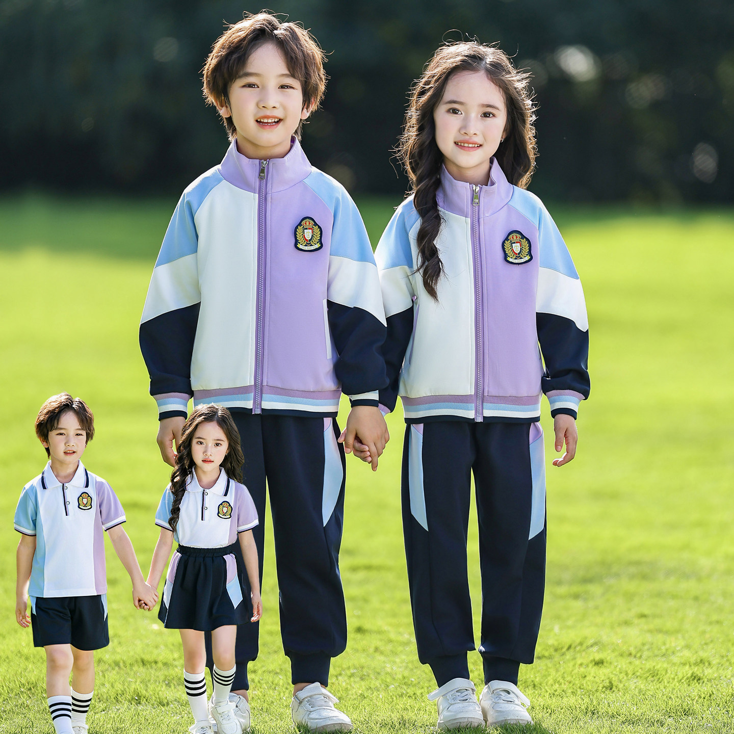 小学生校服春秋款儿童班服一年级三件套运动会装棒球服幼儿园园服