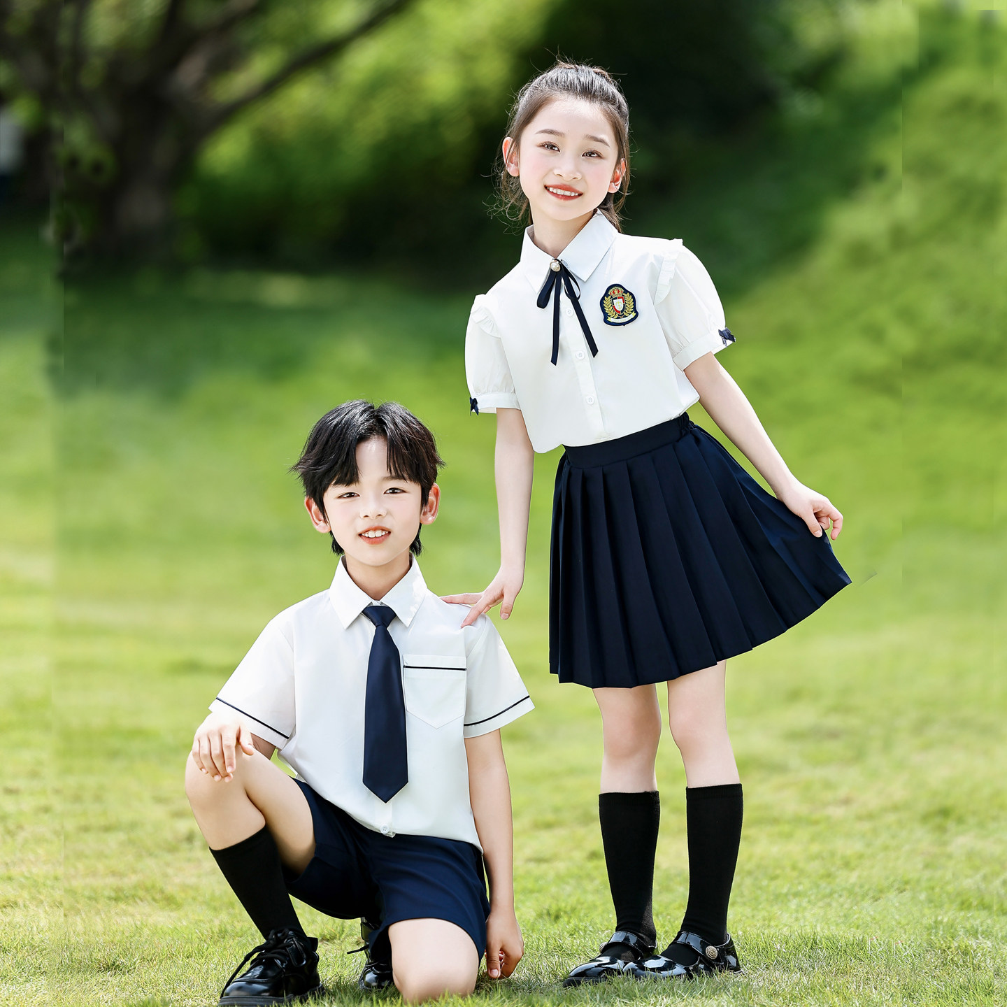幼儿园毕业服装夏季园服六一儿童合唱演出服一年级班服套装小学生