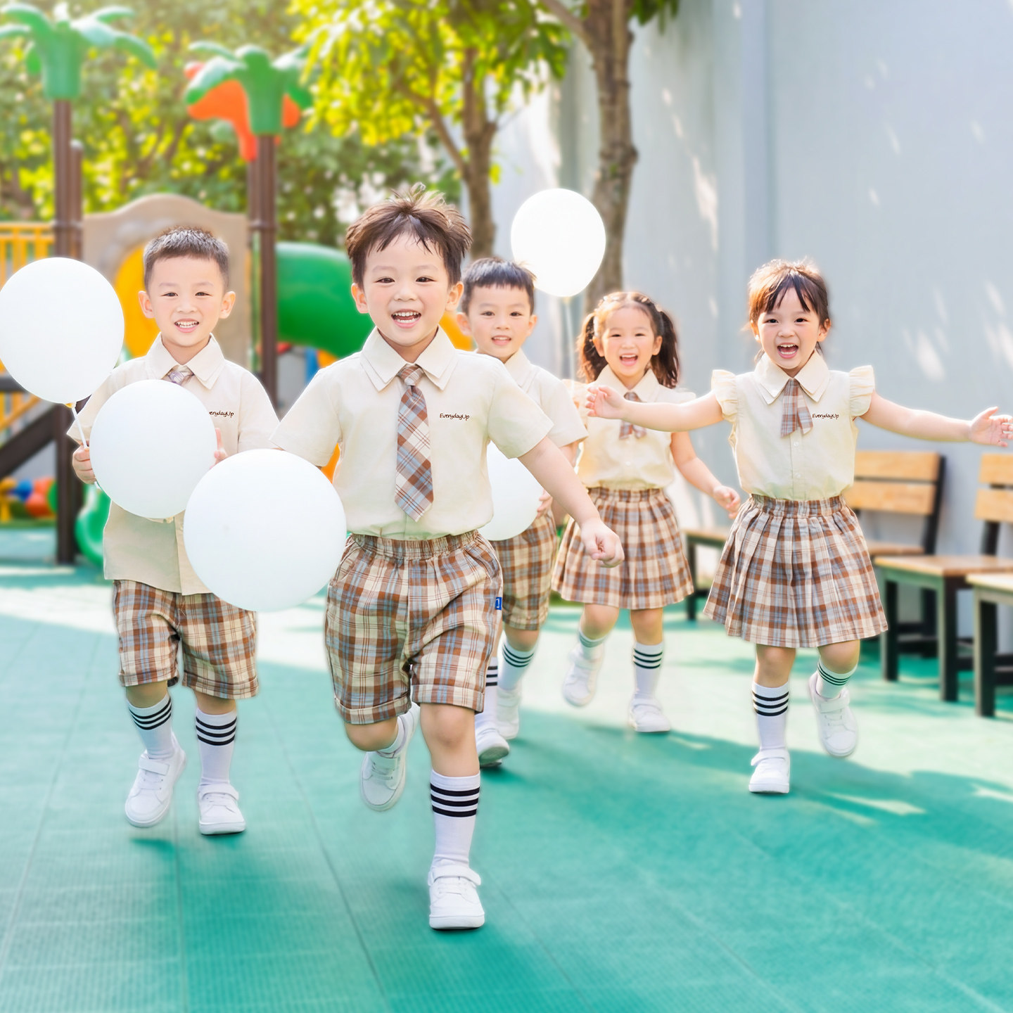 六一儿童演出服学院风幼儿园班服短袖衬衫大合唱朗诵小学生团体服