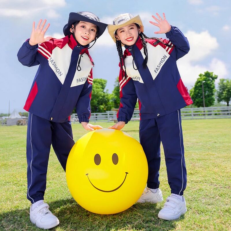 小学生校服秋冬装冲锋衣三件套英伦风幼儿园园服加厚儿童运动班服