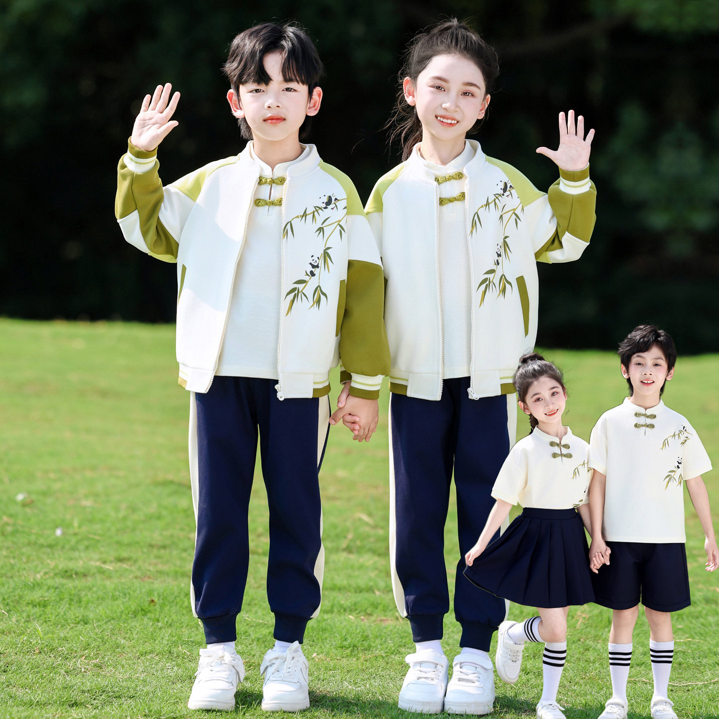 国风儿童演出服装春秋表演合唱服夏季纯棉幼儿园毕业照班服小学生