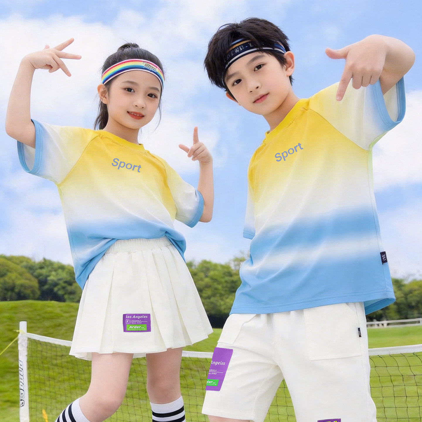 班服套装小学生夏季运动会啦啦队服装六一儿童演出服幼儿园毕业照