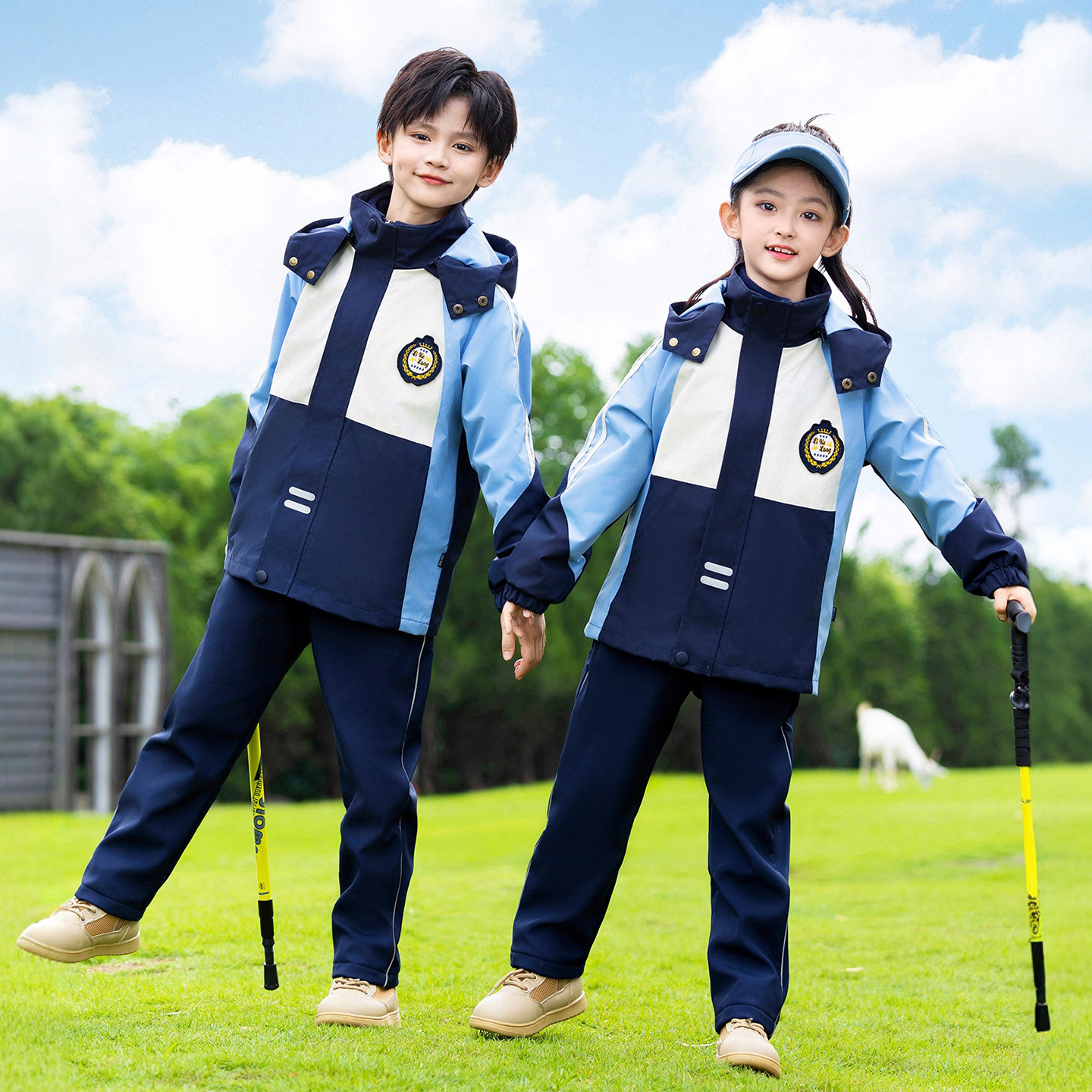 小学生校服春秋装冲锋衣三件套一年级教师儿童班服冬季幼儿园园服