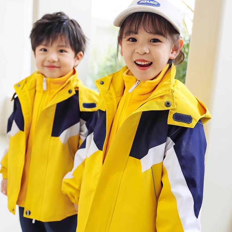 小学生校服秋冬装冲锋衣团体服套装儿童班服运动幼儿园园服春秋装