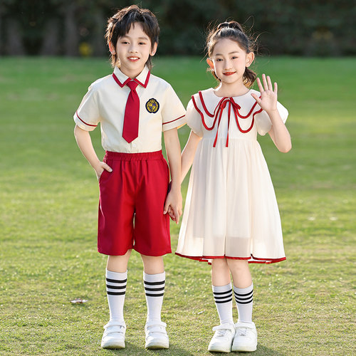 六一儿童合唱演出服小学生校服诗朗诵礼服女童舞蹈蓬蓬裙表演服装