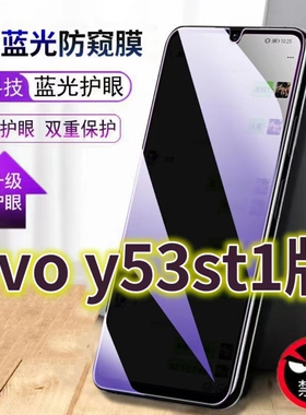适用vivy53st1版蓝光防窥膜V2069A防偷窥钢化膜Y53S手机膜5G黑边防偷看丫53st2抗兰光全屏防摔护眼保护膜高清