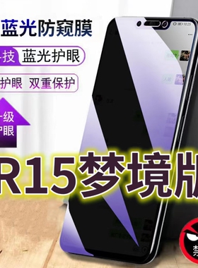 适用OPPOR15梦境版蓝光防窥膜PAAM00防偷窥钢化膜oppor15手机膜黑边防偷看PAAT00抗兰光r15x全屏防摔护眼保护