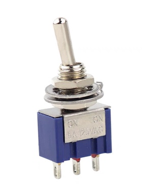 MTS-102钮子开关单联三脚两档摇臂摇杆拨动开关3脚2档红蓝色孔6mm