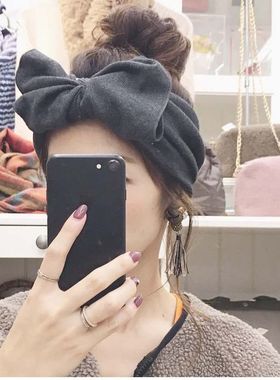 CA4L  overrlde  毛巾发带灰色 打结 蝴蝶结 日本同款DY71