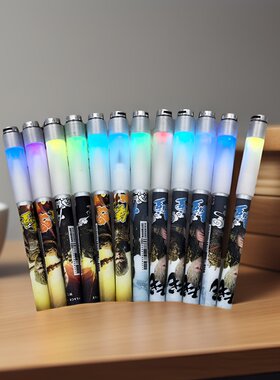 可折叠七彩灯发光转转笔