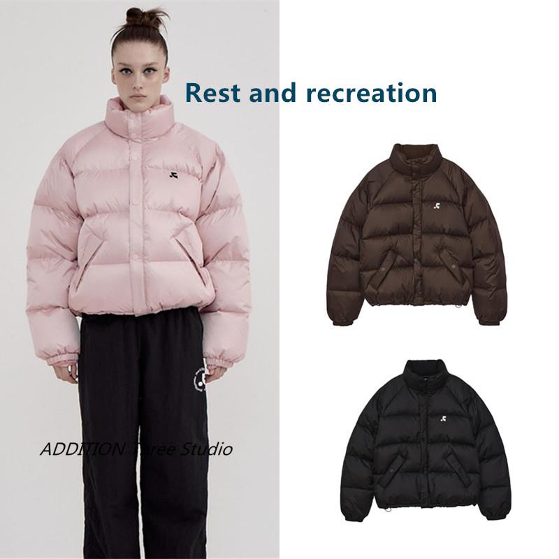 折扣 Rest and recreation 金艺琳同款立领刺绣羽绒服外套情侣款