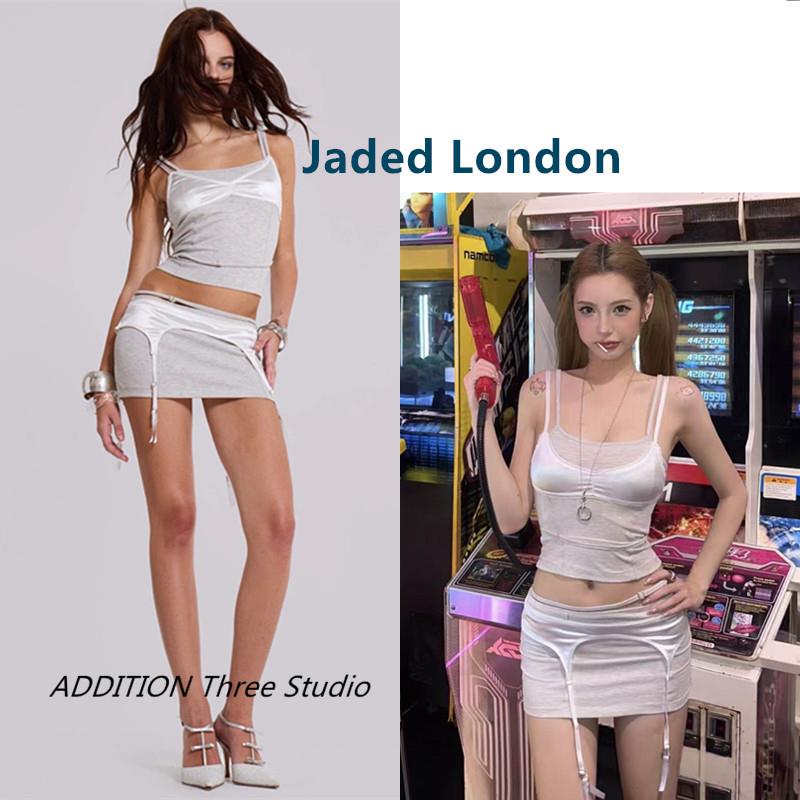 正品 Jaded London 25夏款辣妹假两件叠穿文胸吊带背心低腰半身裙