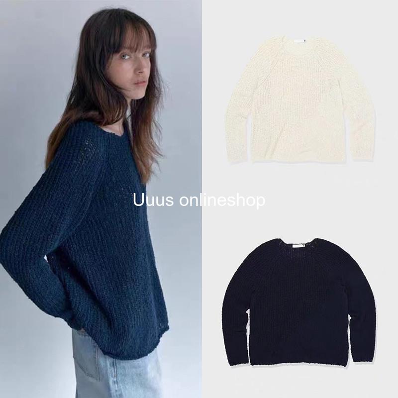买手店正品韩国Low Classic针织衫23秋季新款镂空长袖上衣毛衣