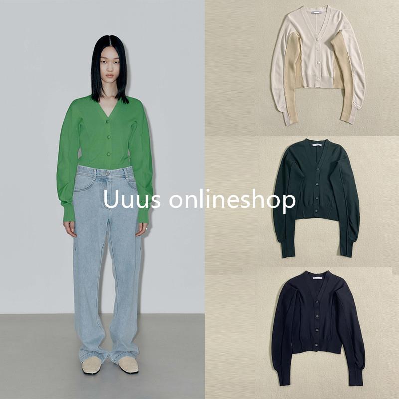 正品买手韩国LOW CLASSIC毛针织衫22新款ARMHOLE POINT短款开衫