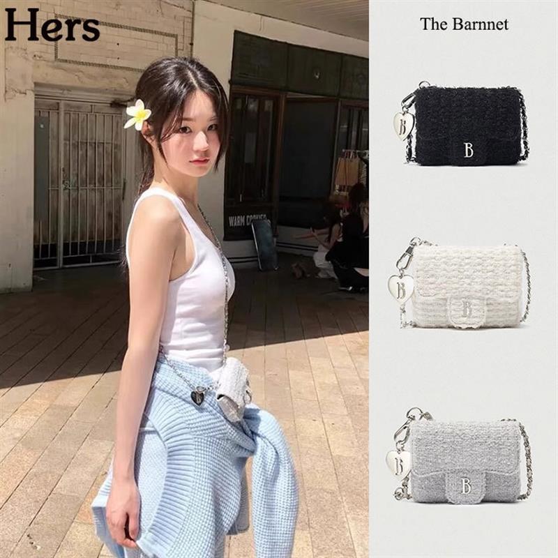 正品The Barnnet 韩国品牌赵露思同款小香风链条小方包女