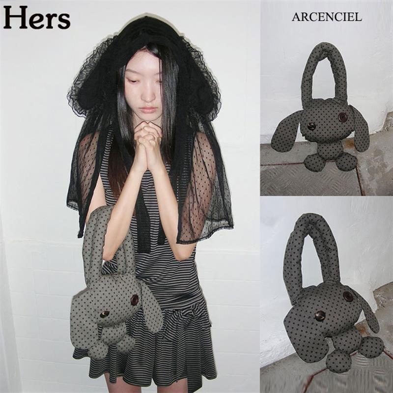 正品ARCENCIEL 韩国波点bunny兔娃娃手提单肩包填充玩偶